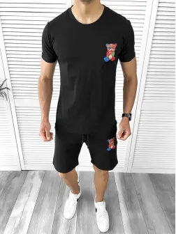 Pantaloni scurti de trening negri 10591 P19-2.1